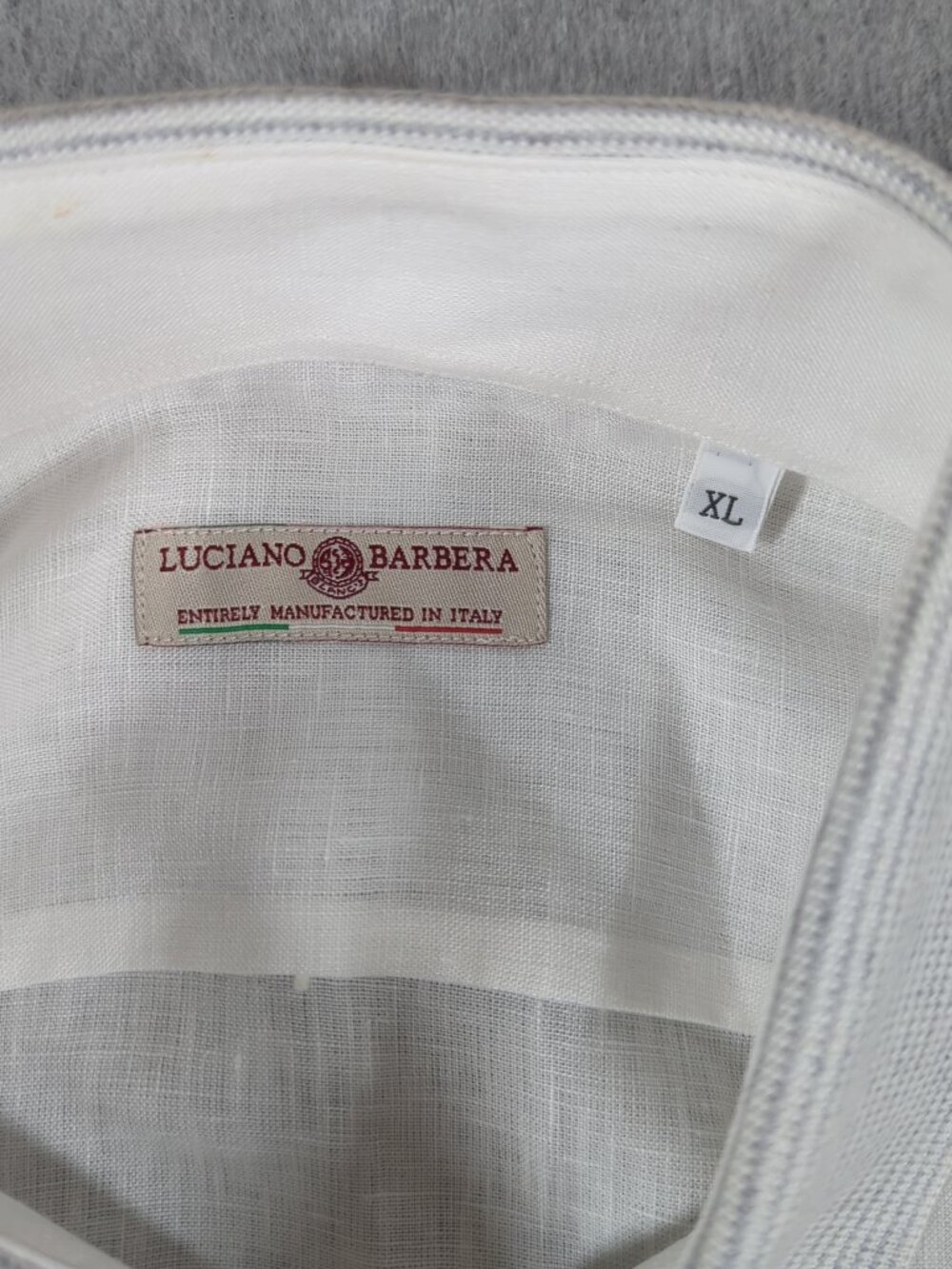 Luciano Barbera Linen Shirt Men's XL White Long Sleeve Lightweight Button Up - Picture 3 of 7